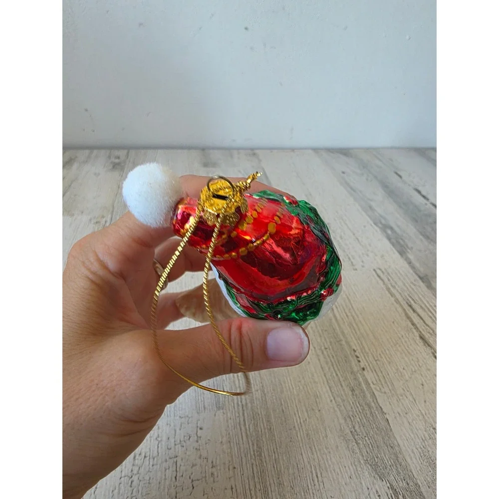 Santa Moon glass ornament beard glitter Stars Xmas tree